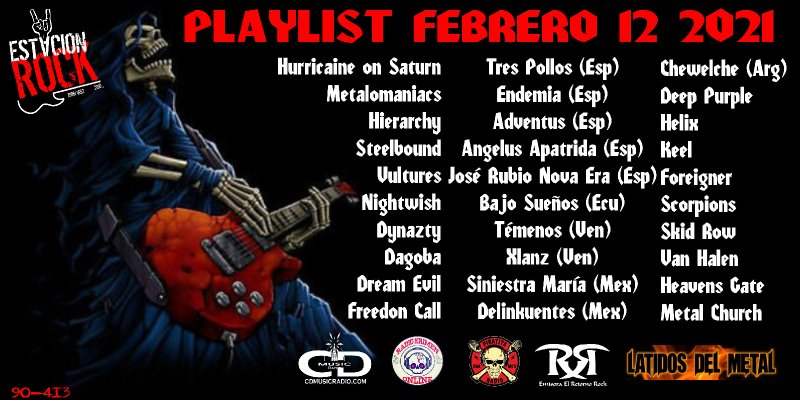 Hurricaine of Saturn, Metalomaniacs, Hierarchy - Streaming At Estación Rock play list!