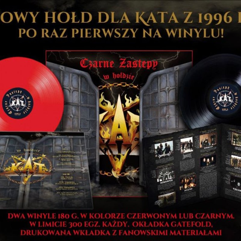 KAT “Czarne Zastępy” First Time on Vinyl  1996 tribute album feat. 15 bands including Vader, Behemoth, Damnation, Lux Occulta, Hermh, Luciferion (w/ Snowy Show ex-King Diamond/Mercyful Fate)