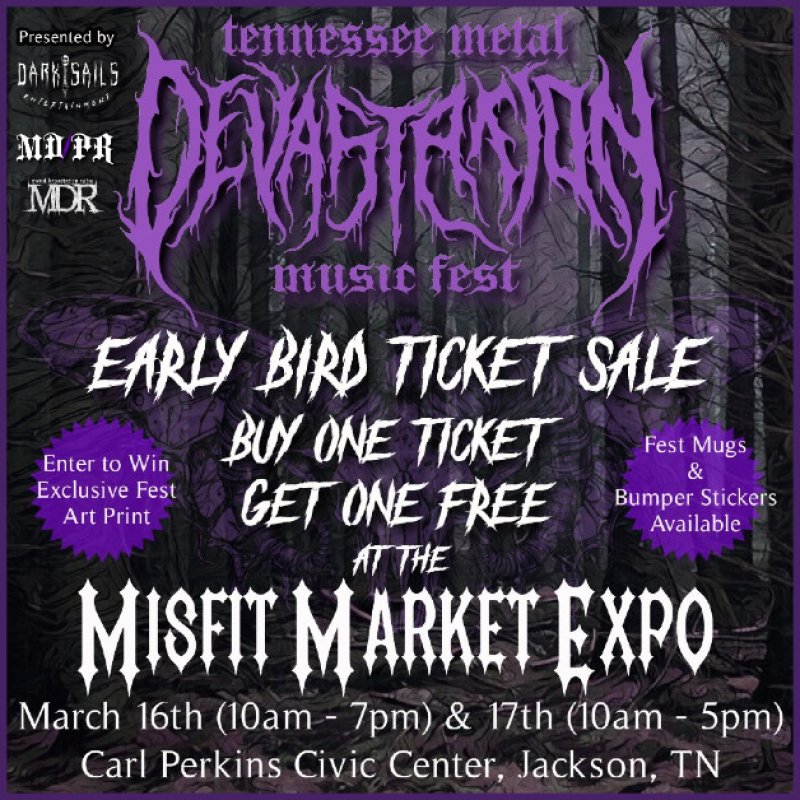 Press Release: Tennessee Metal Devastation Music Fest Announces BOGO Ticket Sale at Misfits Market EXPO