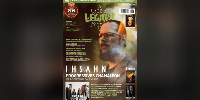 Sal Abruscato from Type O Negative, Sanity, Morbid Saint, Aggression, Serpents Oath, Black Altar, and Midjungards featured in Legacy Magazine!