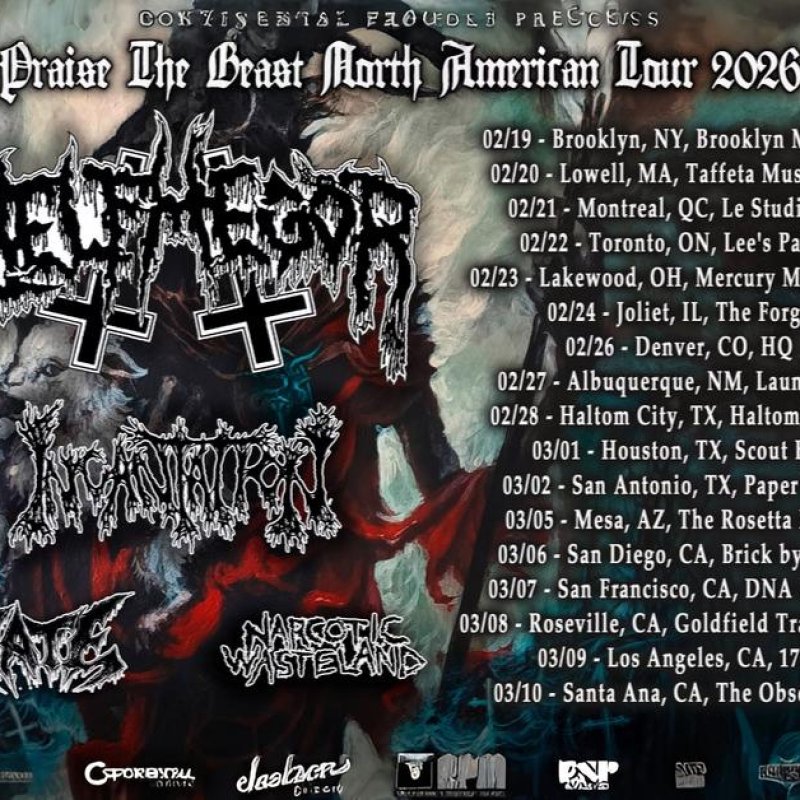 NARCOTIC WASTELAND JOINS BELPHEGOR AND INCANTATION FOR PRAISE THE BEAST NORTH AMERICAN TOUR 2026