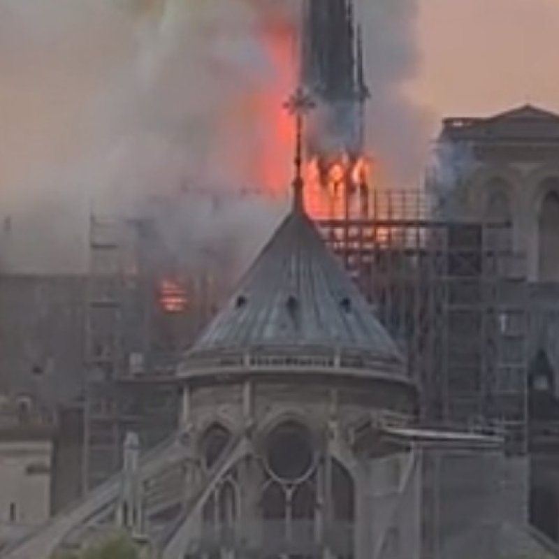 Massive Fire Ravages Medieval Paris Cathedral Notre-Dame