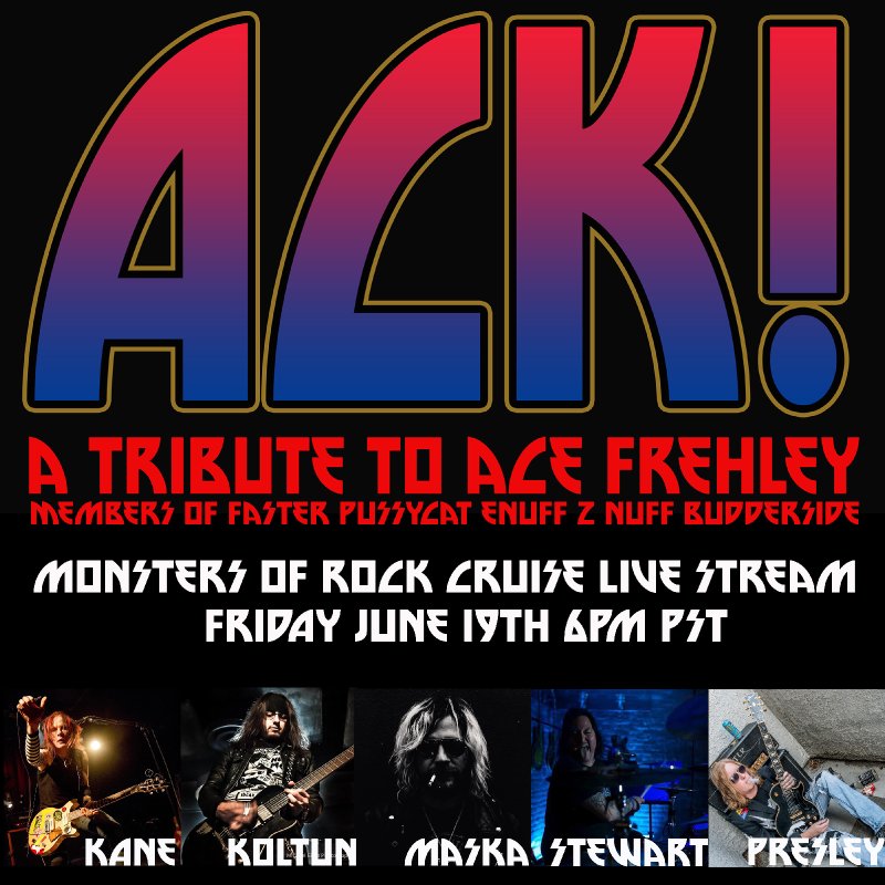 ACK! An All Star Tribute To Ace Frehley will take the stage on the Monsters Of Rock Cruise live feed