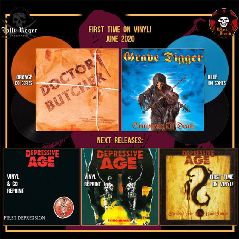 DOCTOR BUTCHER "Doctor Butcher", GRAVE DIGGER "Symphony of Death" available for the first time on Lp.