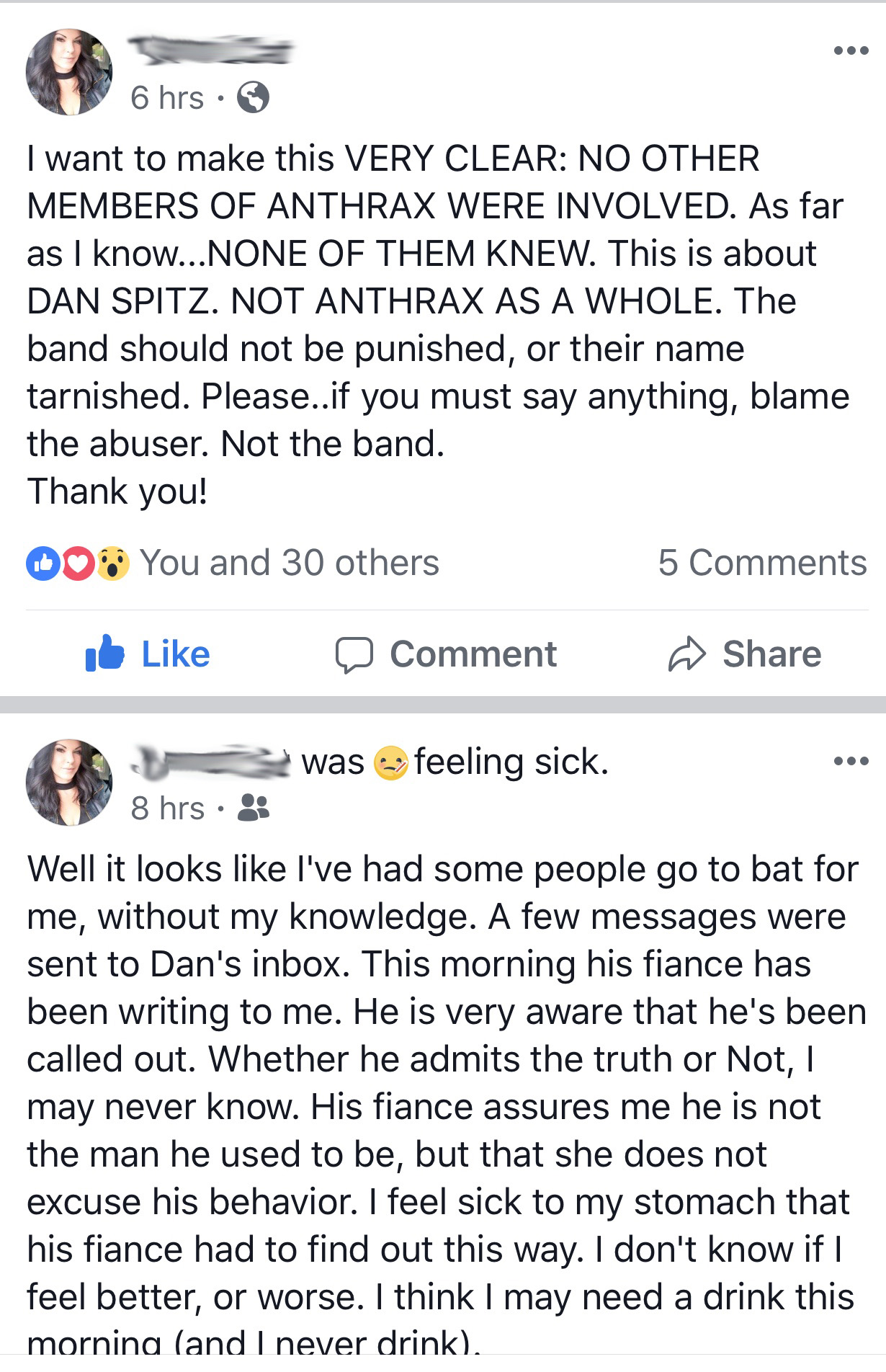 why did dan spitz leave anthrax