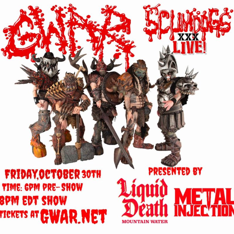 GWAR announces "Scumdogs XXX Live" presented by Liquid Death and Metal Injection