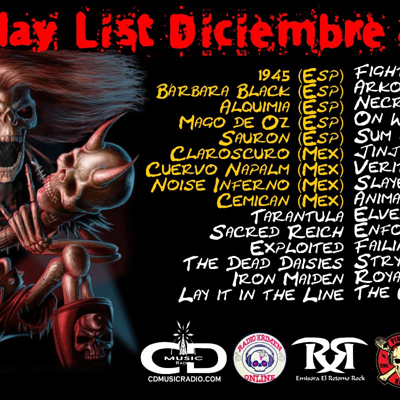 Play list Estación Rock vie 4 dic 2020 (Play list Rock Station Fri 4 Dec 2020)