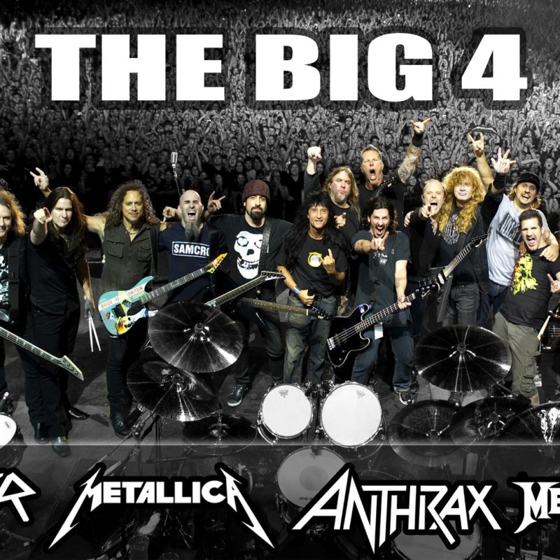 Трэш 4. Большая четвёрка трэш металла. Металлика или мегадет. Металлика и Мегадез. Футболка the big 4 Metallica Anthrax Megadeth Slayer.