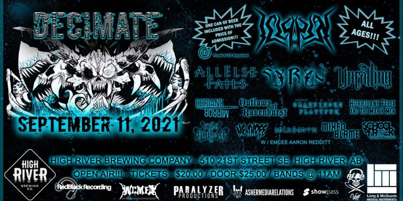 Decimate Open Air Mini-Metal Fest (High River, AB) Announce 2021 Line-Up