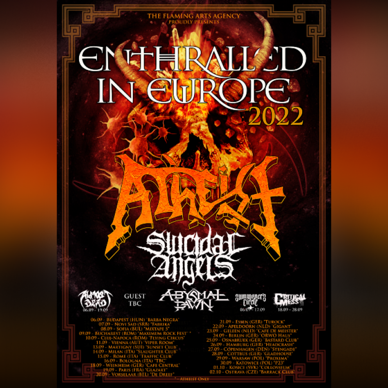 ALMOST DEAD WILL BE JOINING ATHEIST, SUICIDAL ANGELS, ABYSMAL DAWN, SUMMONERS CIRCLE AND CRITICAL MESS FOR THE ENTHRALLED IN EUROPE TOUR 2022
