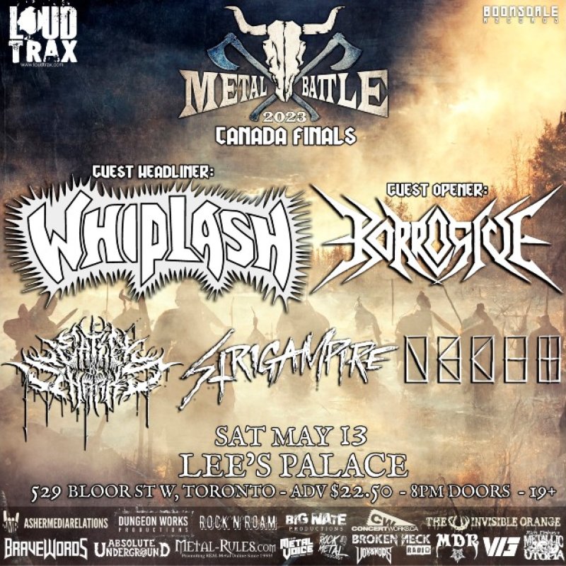 WACKEN METAL BATTLE CANADA - National Final - May 13th - One Band To Rule Them All and Play Wacken Open Air 2023 w/ EATEN BY SHARKS, STRIGAMPIRE, NECHT - Guest Headliner WHIPLASH
