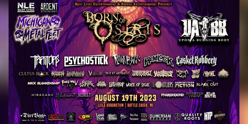 Next Level Entertainment, Ardent Entertainment, and Q106 Proudly Present MICHIGAN METAL FEST 2023