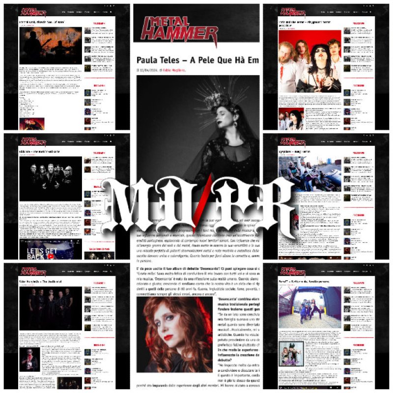 MDPR Clients: Eternal Drak, Killcode, Valar Morghulis, Paula Teles, Toria and The Terror, Dyspläcer, and FerreTT - Interviewed & Featured At Metal Hammer Italy!