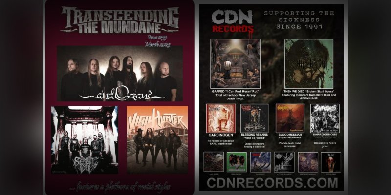 Brain Stem, The Light, Dayglo Mourning, Outburst, Rickert G, Serpent Rider, Severed Angel, Wasted, Shepherds of Cassini, On Fire, and Tiberius - Featured in Transcending the Mundane Magazine