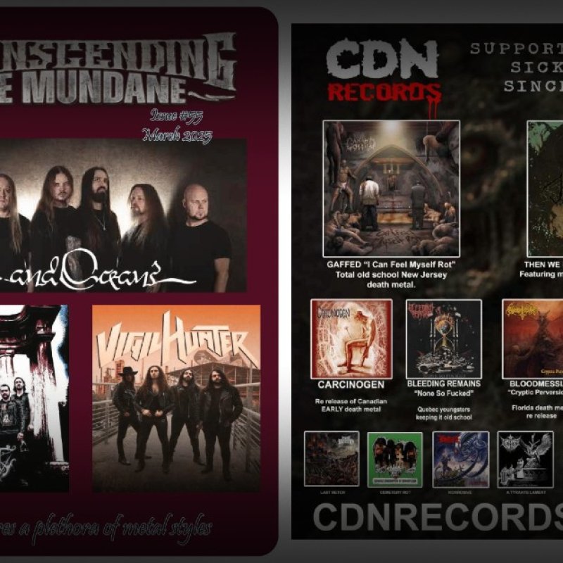 Brain Stem, The Light, Dayglo Mourning, Outburst, Rickert G, Serpent Rider, Severed Angel, Wasted, Shepherds of Cassini, On Fire, and Tiberius - Featured in Transcending the Mundane Magazine