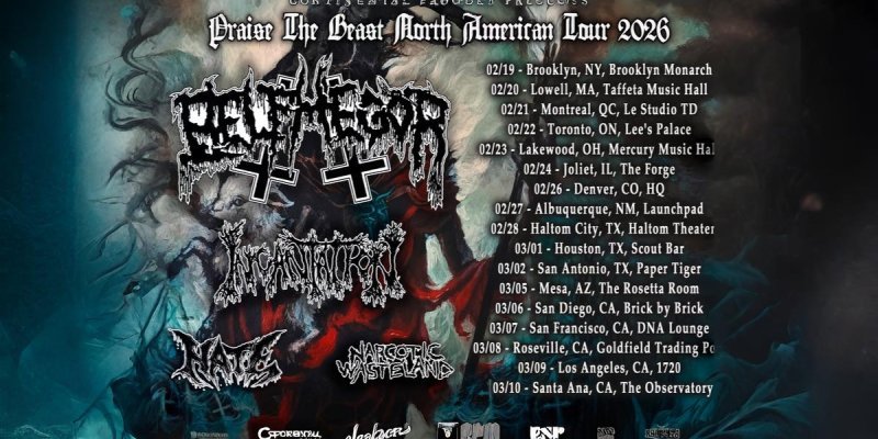 MetalSucks, Bravewords, Lambgoat, Metal Injection, Metal Rules, and Metal Insider Spotlight Narcotic Wasteland Joining Belphegor, Incantation, and Hate on North American Tour