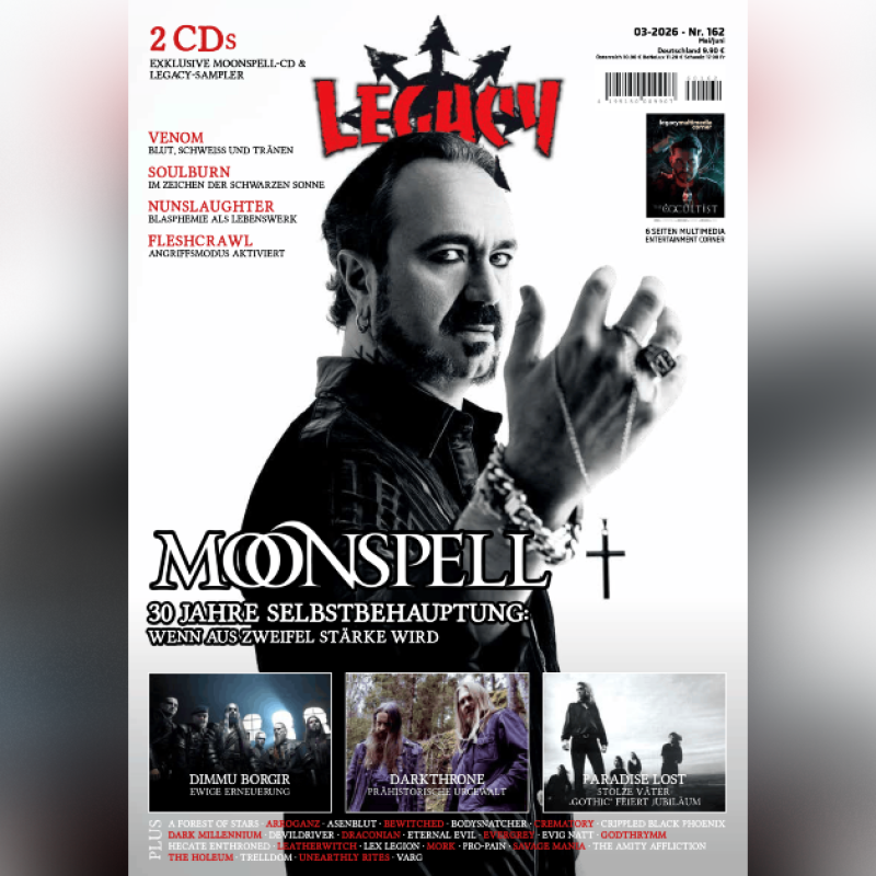Hegeroth, Nocturnal Ceremony, And Magefa Featured In Latest Legacy Magazine Issue Alongside Moonspell, Dimmu Borgir, Darkthrone, Paradise Lost, Venom, And More
