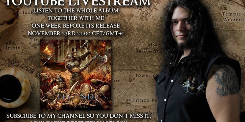 MARIUS DANIELSEN Announces 'Legend of Valley Doom: Part 2' Album Listening Party November 23