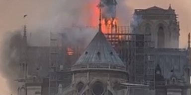 Massive Fire Ravages Medieval Paris Cathedral Notre-Dame