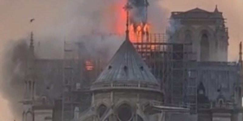 Massive Fire Ravages Medieval Paris Cathedral Notre-Dame