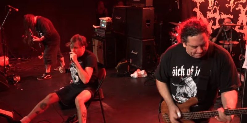  NAPALM DEATH's 'BARNEY' Injures Right Ankle, Performs Sitting Down