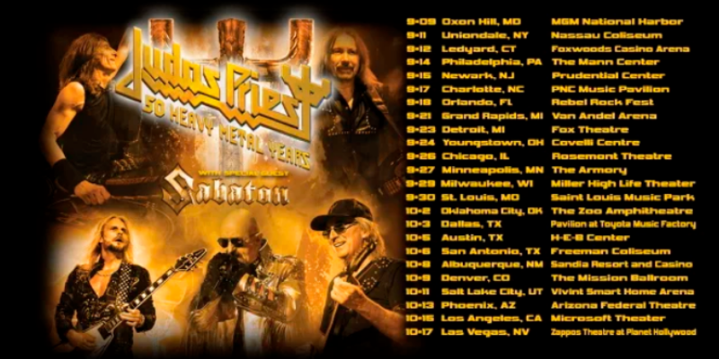 JUDAS PRIEST ANNOUNCES '50 HEAVY METAL YEARS' TOUR 2020