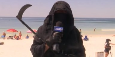 Grim Reaper Protests Florida Beach Reopening