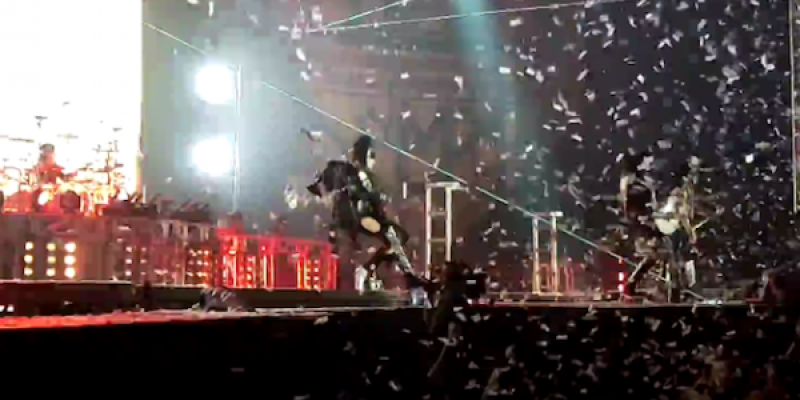 KISS's Gene Simmons Falls Onstage!