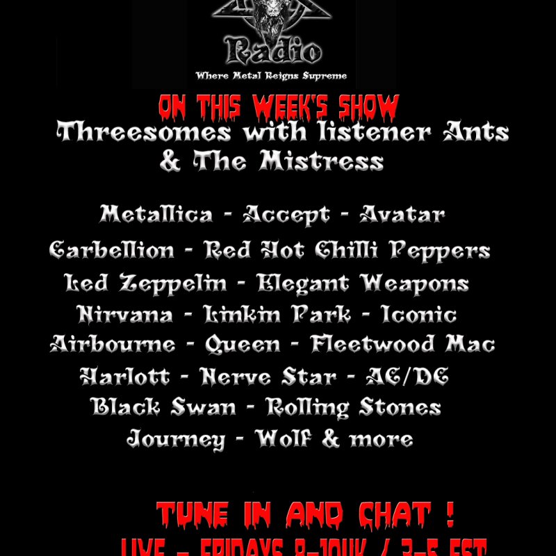 **LIVE **The Mistress's Pit with Demonize Debz 3-5EST/8pm -10pm UK 