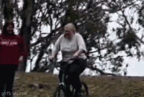 granny on bike ride