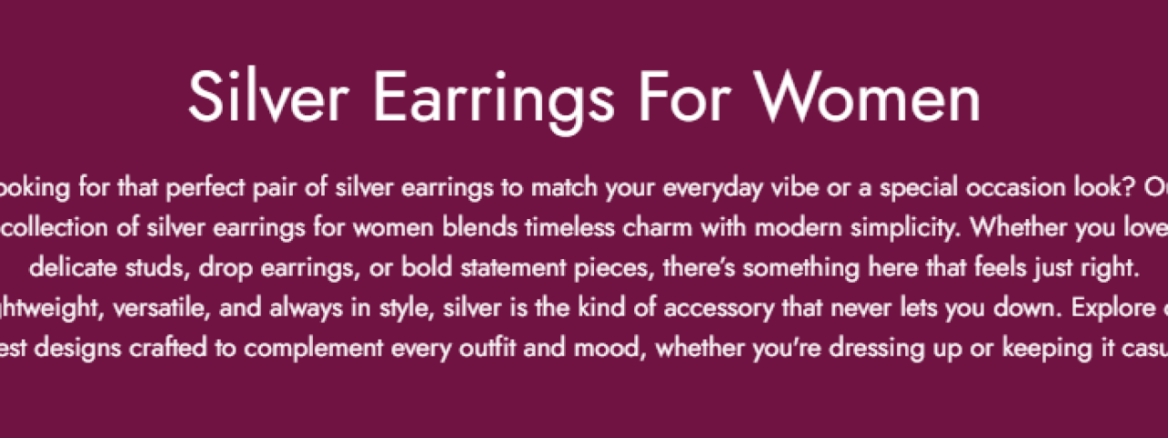 silver earings for women