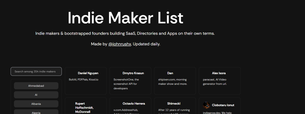 IndieMakerList
