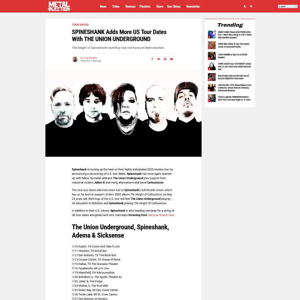 Screenshot 20250627 at 154356 SPINESHANK Adds More US Tour Dates With THE UNION UNDERGROUND  Metal Injection 1.png