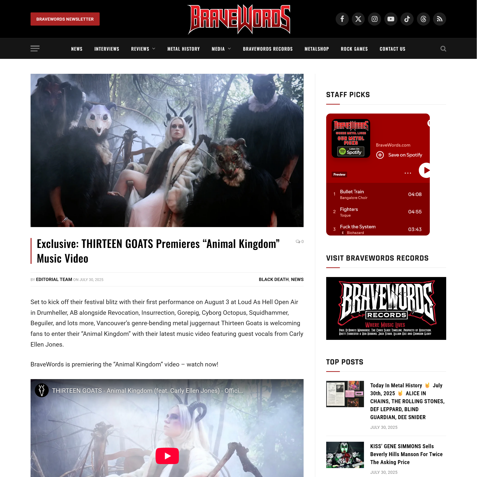 Screenshot 20250730 at 172739 Exclusive THIRTEEN GOATS Premieres Animal Kingdom Music Video 1.png