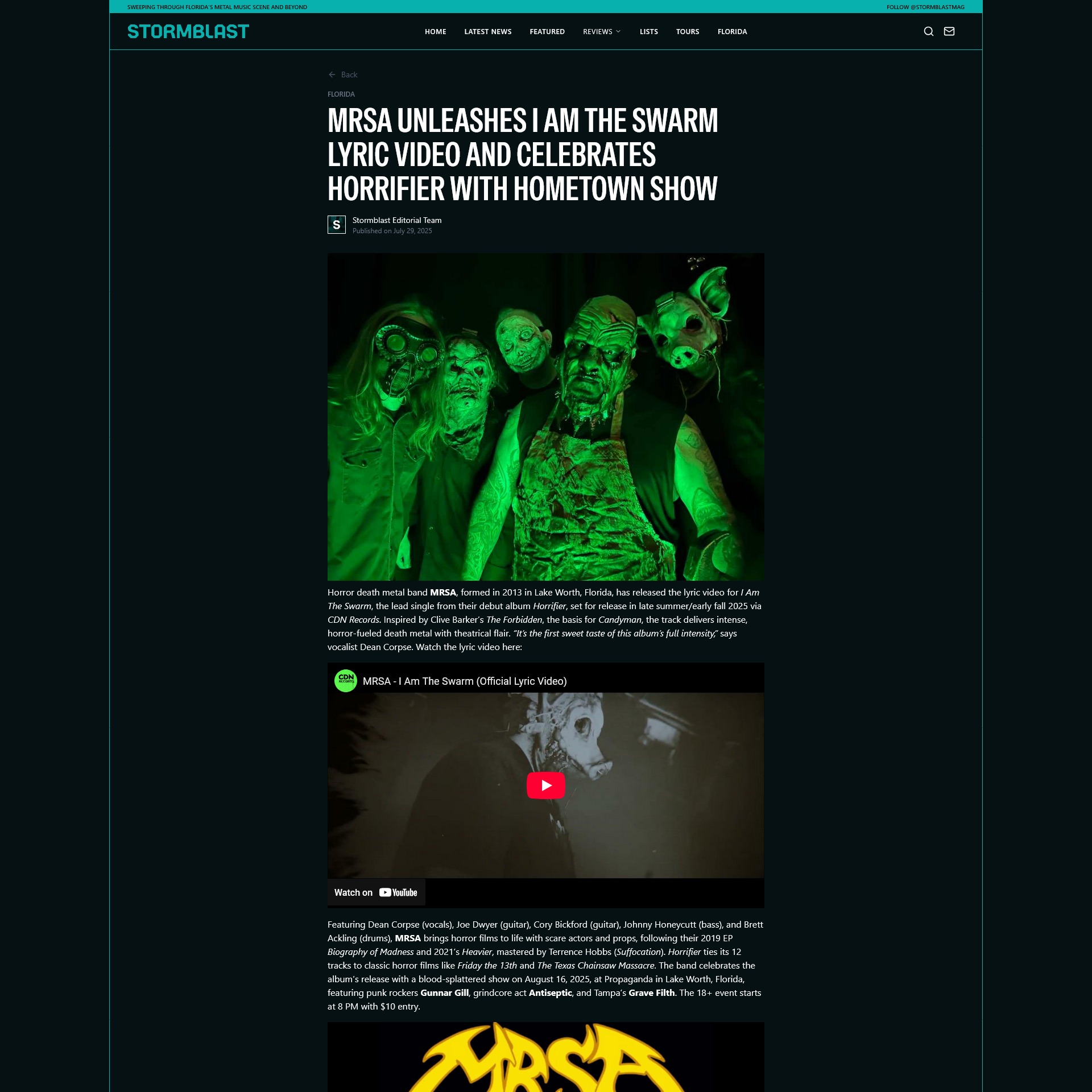 Screenshot 2025-07-31 at 14-24-56 MRSA Unleashes I Am The Swarm Lyric Video and Celebrates Horrifier with Hometown Show Stormblast (1).png