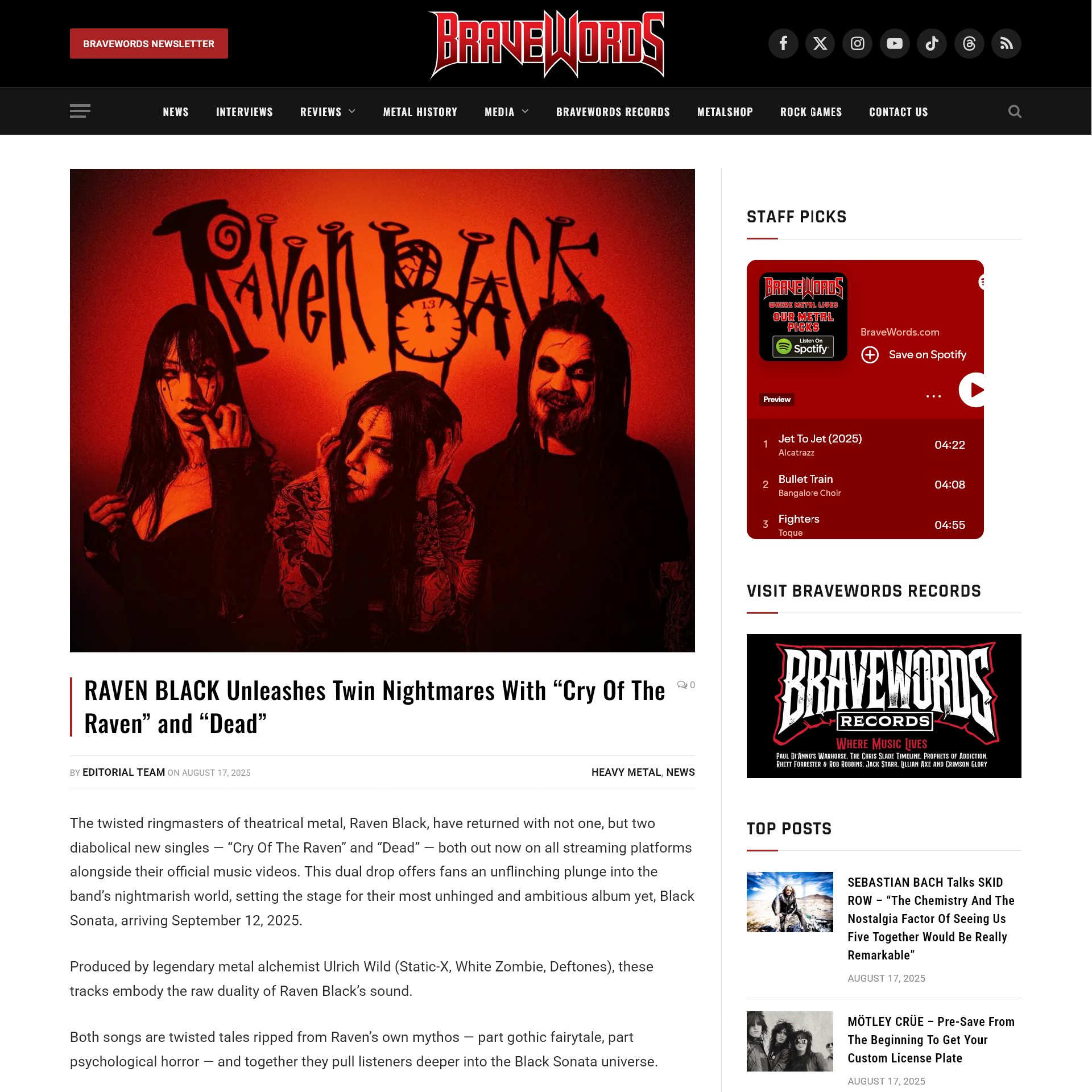 Screenshot 20250818 at 092808 RAVEN BLACK Unleashes Twin Nightmares With Cry Of The Raven and Dead1.png