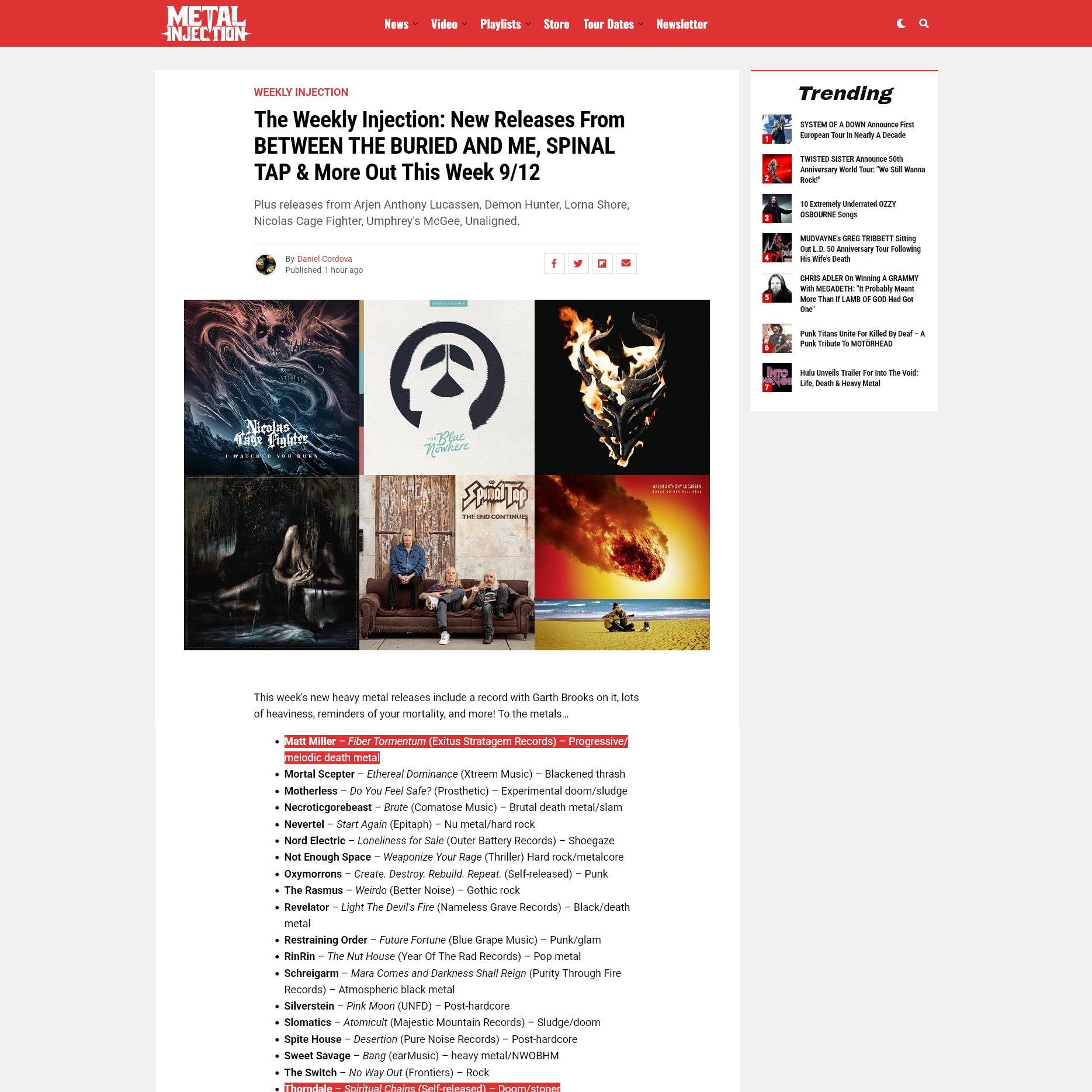 Screenshot 20250912 at 095603 The Weekly Injection New Releases From BETWEEN THE BURIED AND ME SPINAL TAP  More Out This Week 9_12  Metal Injection11.png