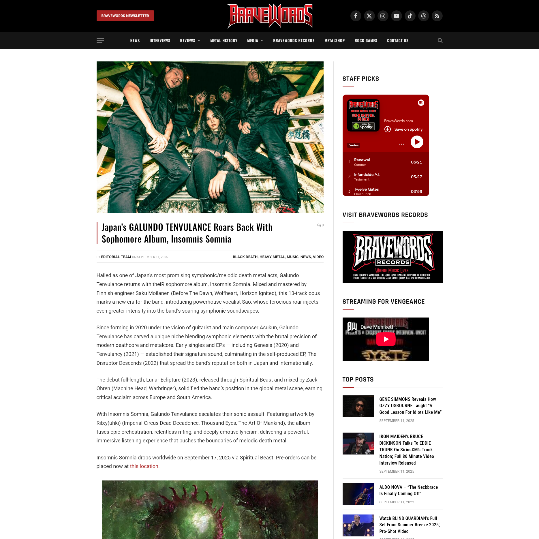 Screenshot 20250912 at 114620 Japans GALUNDO TENVULANCE Roars Back With Sophomore Album Insomnis Somnia1.png