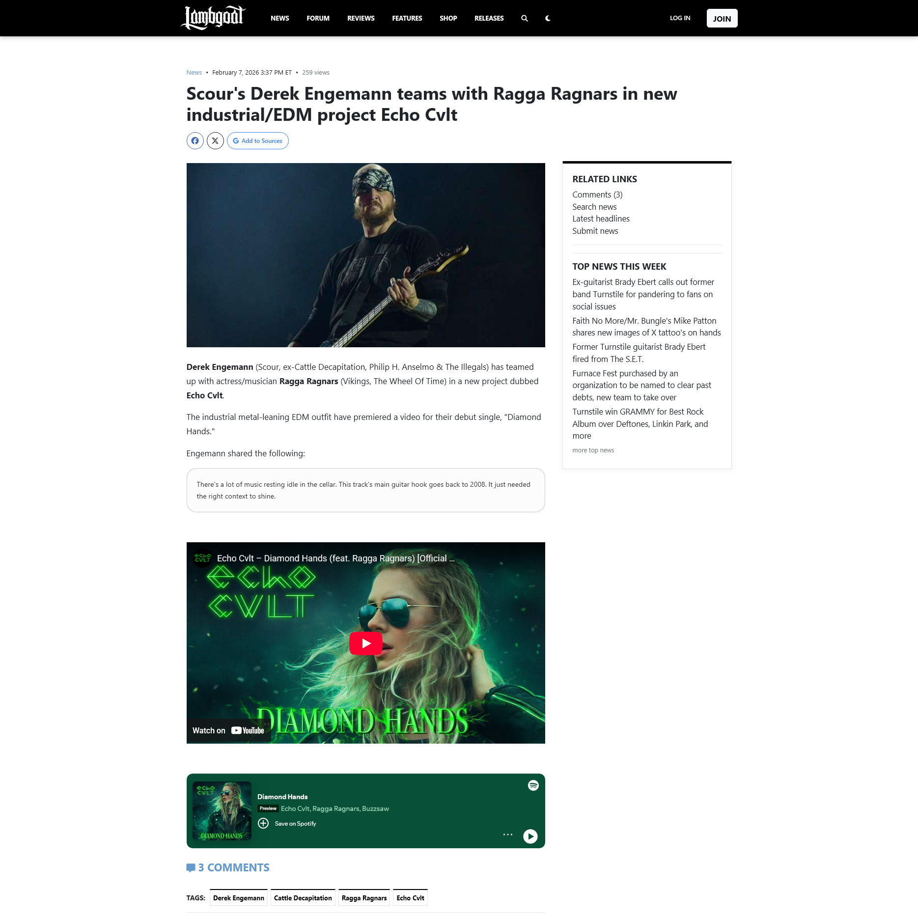 Screenshot 20260207 at 170553 Scours Derek Engemann teams with Ragga Ragnars in new industrial_EDM project Echo Cvlt  Lambgoat1.png