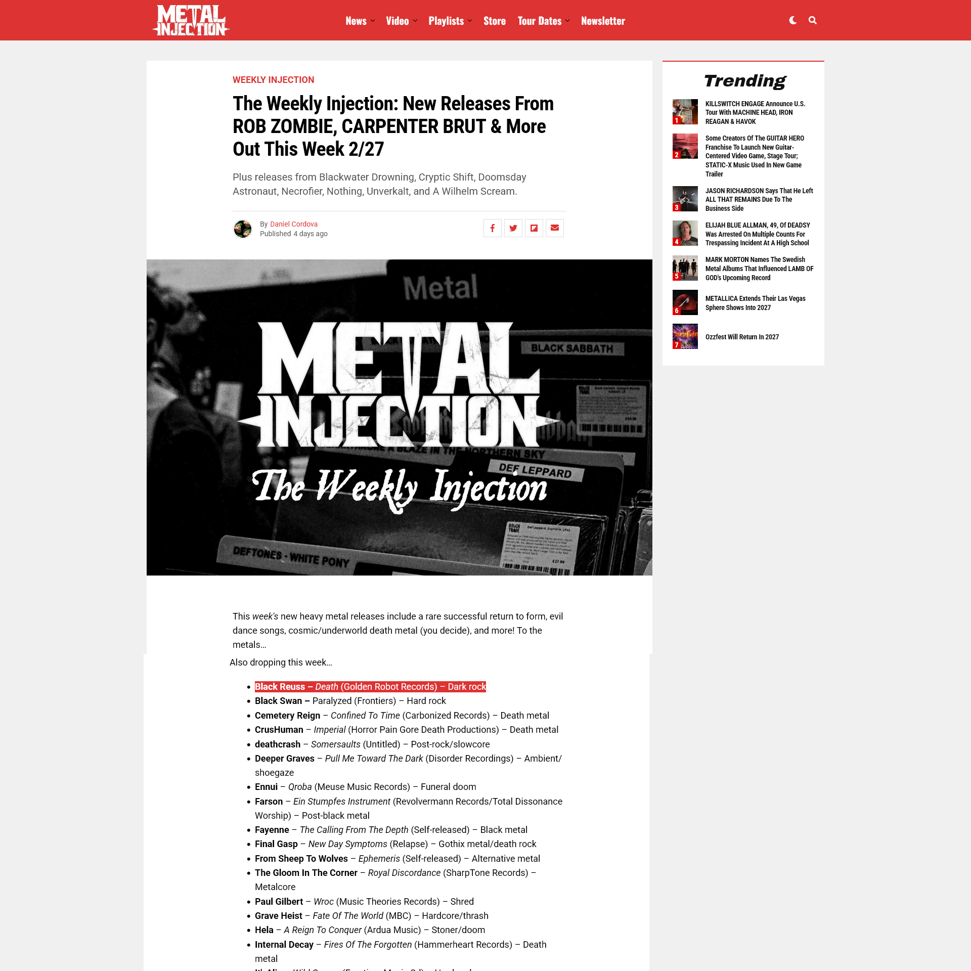 Screenshot 20260303 at 182544 The Weekly Injection New Releases From ROB ZOMBIE CARPENTER BRUT  More Out This Week 2_27  Metal Injection11.png
