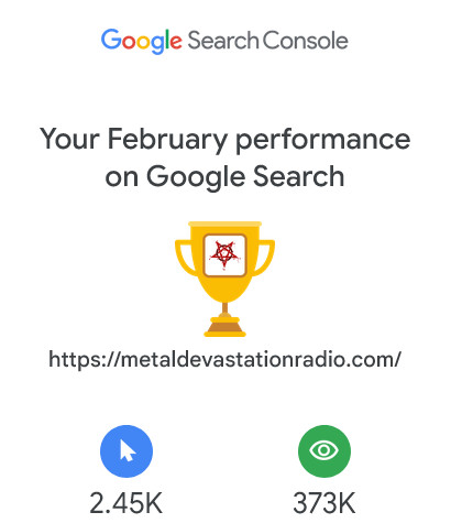 Screenshot 20260305 at 103450 Your February Search performance for https __metaldevastationradio.jpg
