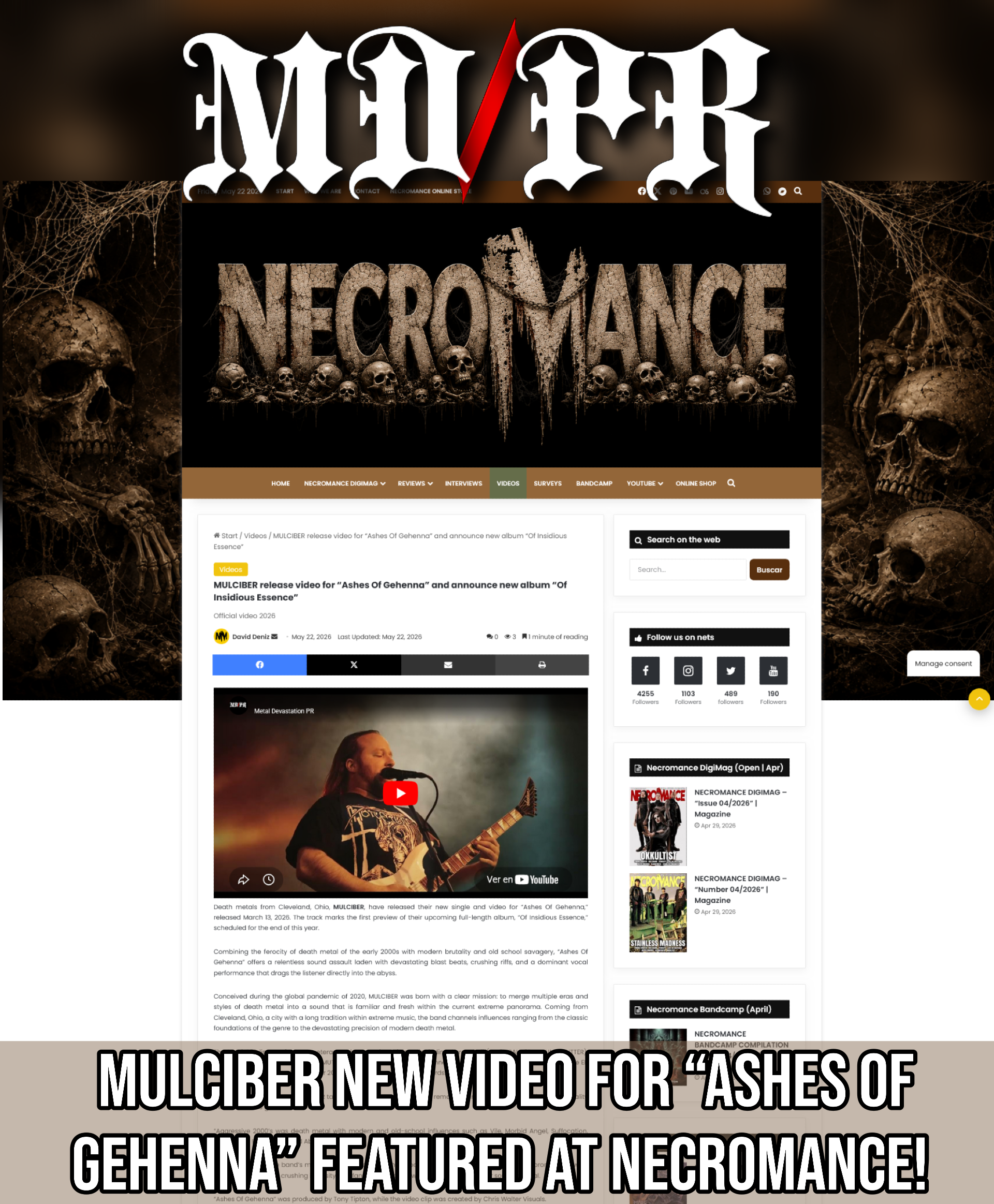 Screenshot 20260522 at 132406 MULCIBER release video for Ashes Of Gehenna and announce new album Of Insidious Essence11.png
