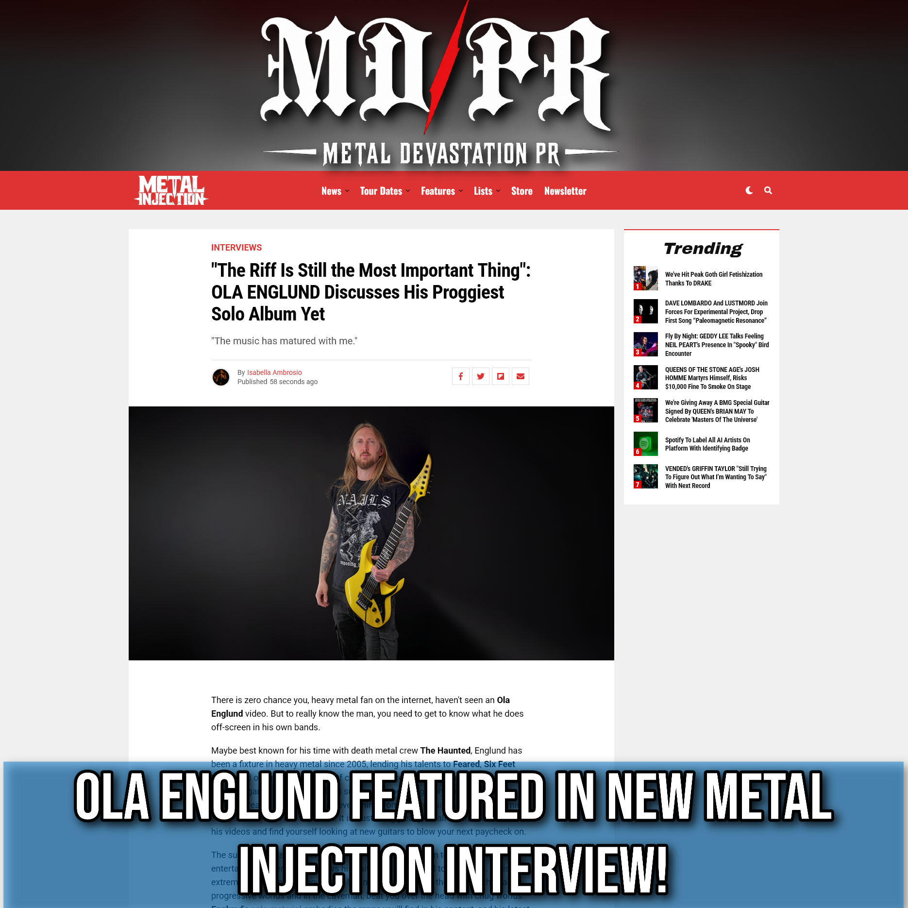 Screenshot 20260812 at 092511 The Riff Is Still the Most Important Thing OLA ENGLUND Discusses His Proggiest Solo Album Yet  Metal Injection11.png