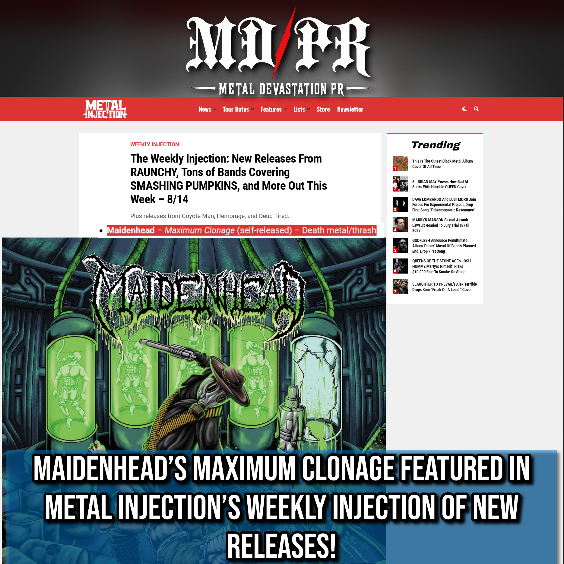 Screenshot 20260814 at 091938 The Weekly Injection New Releases From RAUNCHY Tons of Bands Covering SMASHING PUMPKINS and More Out This Week  8_14  Metal Injection11.png