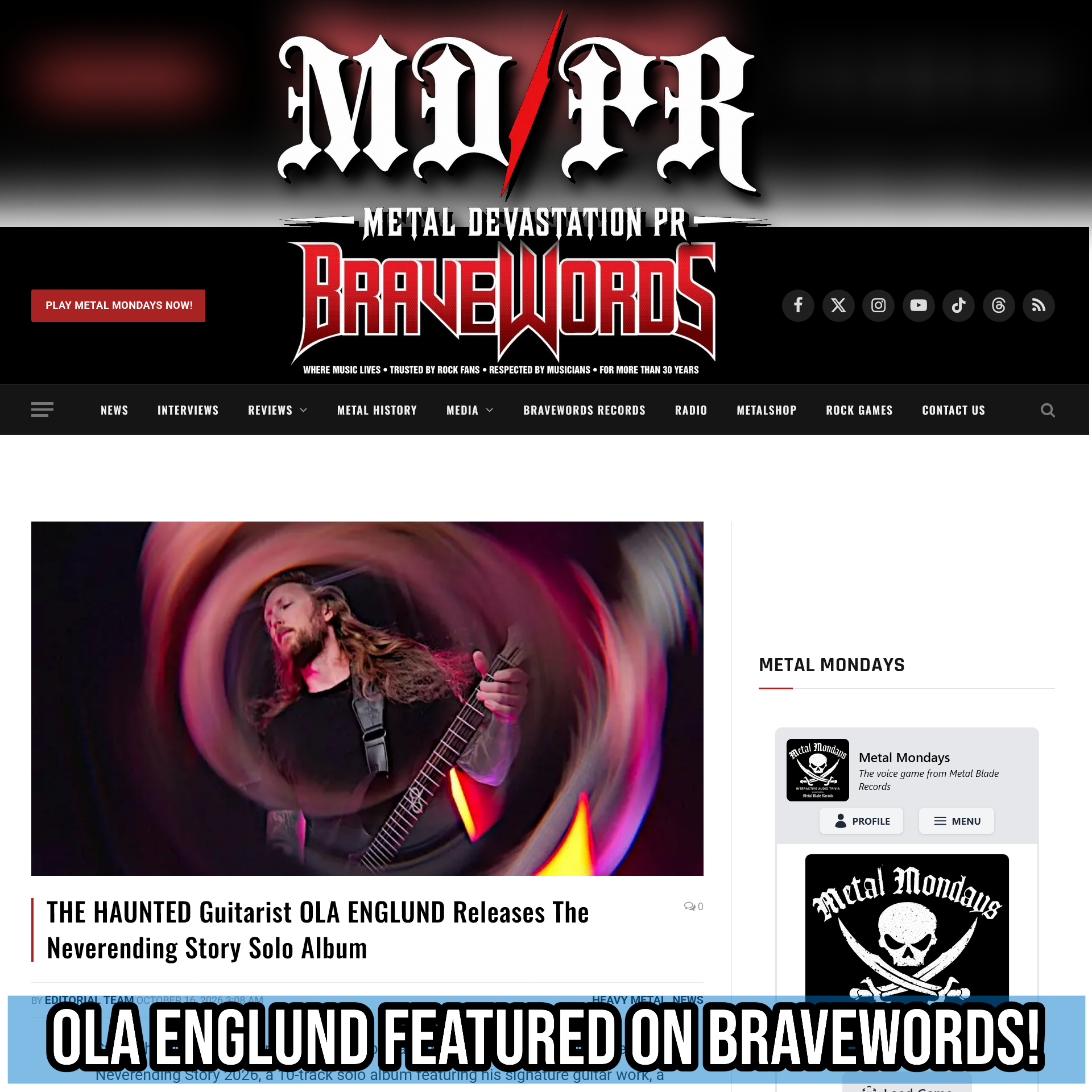Screenshot 20261022 at 131151 THE HAUNTED Guitarist OLA ENGLUND Releases The Neverending Story Solo Album11.png