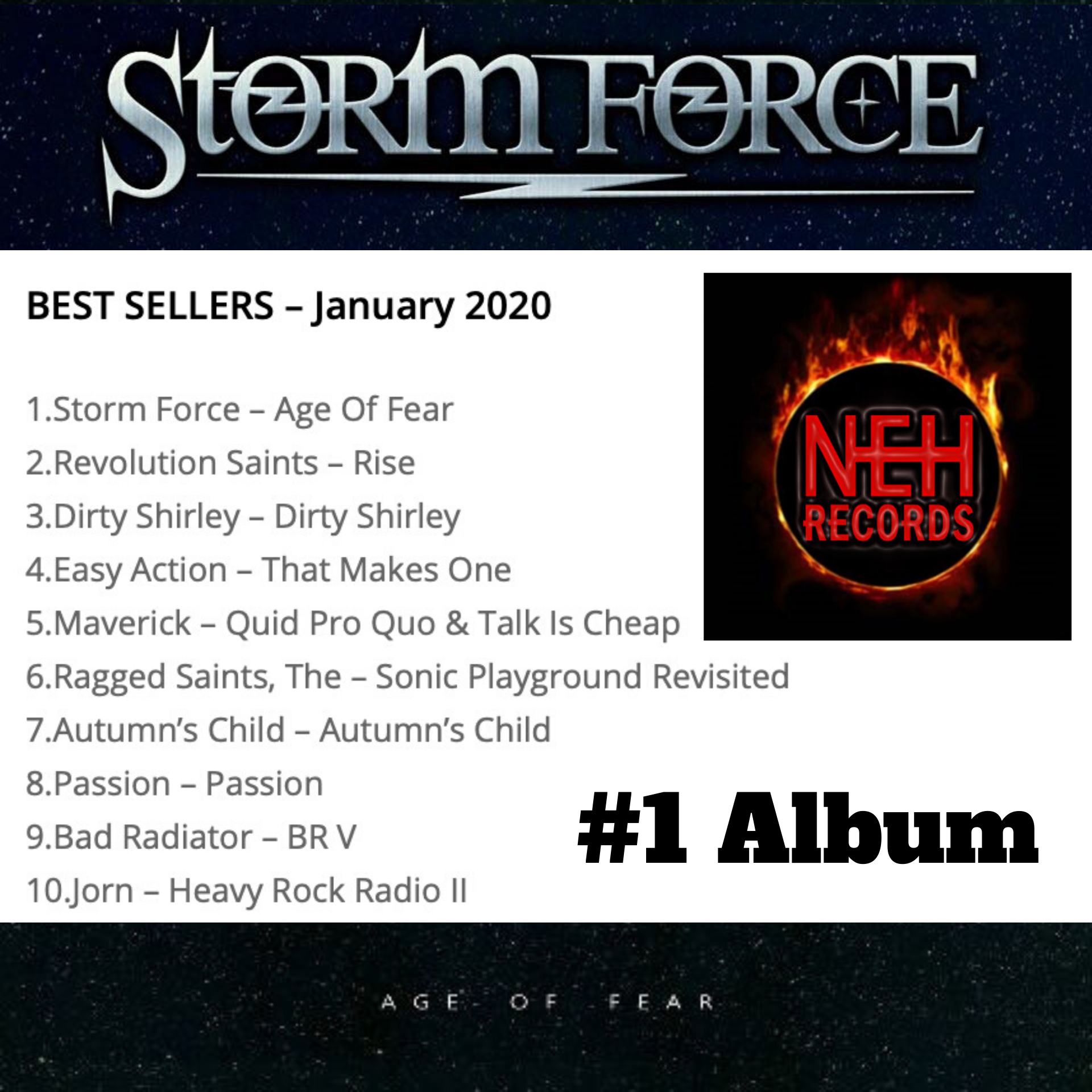 Storm Forces Debut Album Age Of Fear is the Best Selling Album for January at NEH Records.png