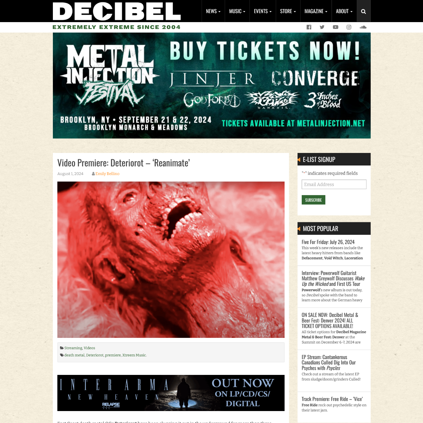 Screenshot 20240801 at 104235 Video Premiere Deteriorot  Reanimate  Decibel Magazine1.png