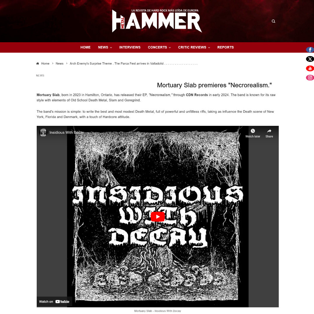 Screenshot 20240804 at 115338 Arch Enemys Surprise Theme  The Parca Fest arrives in Valladolid  New EP by Mortuary Slab  Metal Hammer Spain1.png