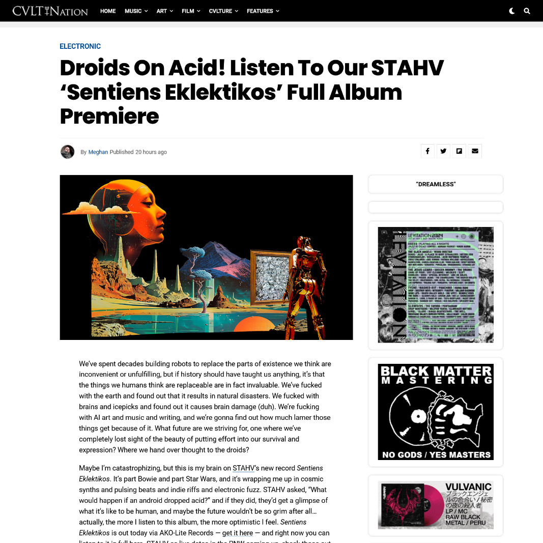 Screenshot 20241115 at 103830 Droids on Acid Listen to our STAHV Sentiens Eklektikos Full Album Premiere  CVLT Nation.jpg